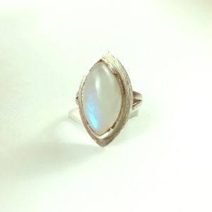 Rainbow Moonstone & Sterling Silver Ring